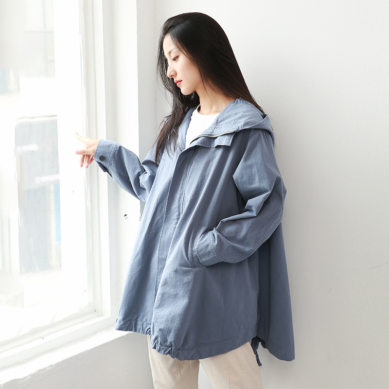 Mid length version Trench coat spring and autumn 2020 new pattern Lazy wind Irregular base Ladies Windbreaker On behalf of