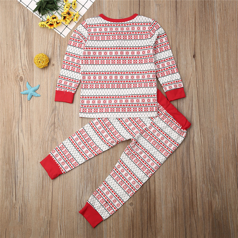 가을과 겨울 크리스마스 새로운 어린이 홈 의류 소년과 소녀 긴 소매 인쇄 크리스마스 세트 잠옷 의류