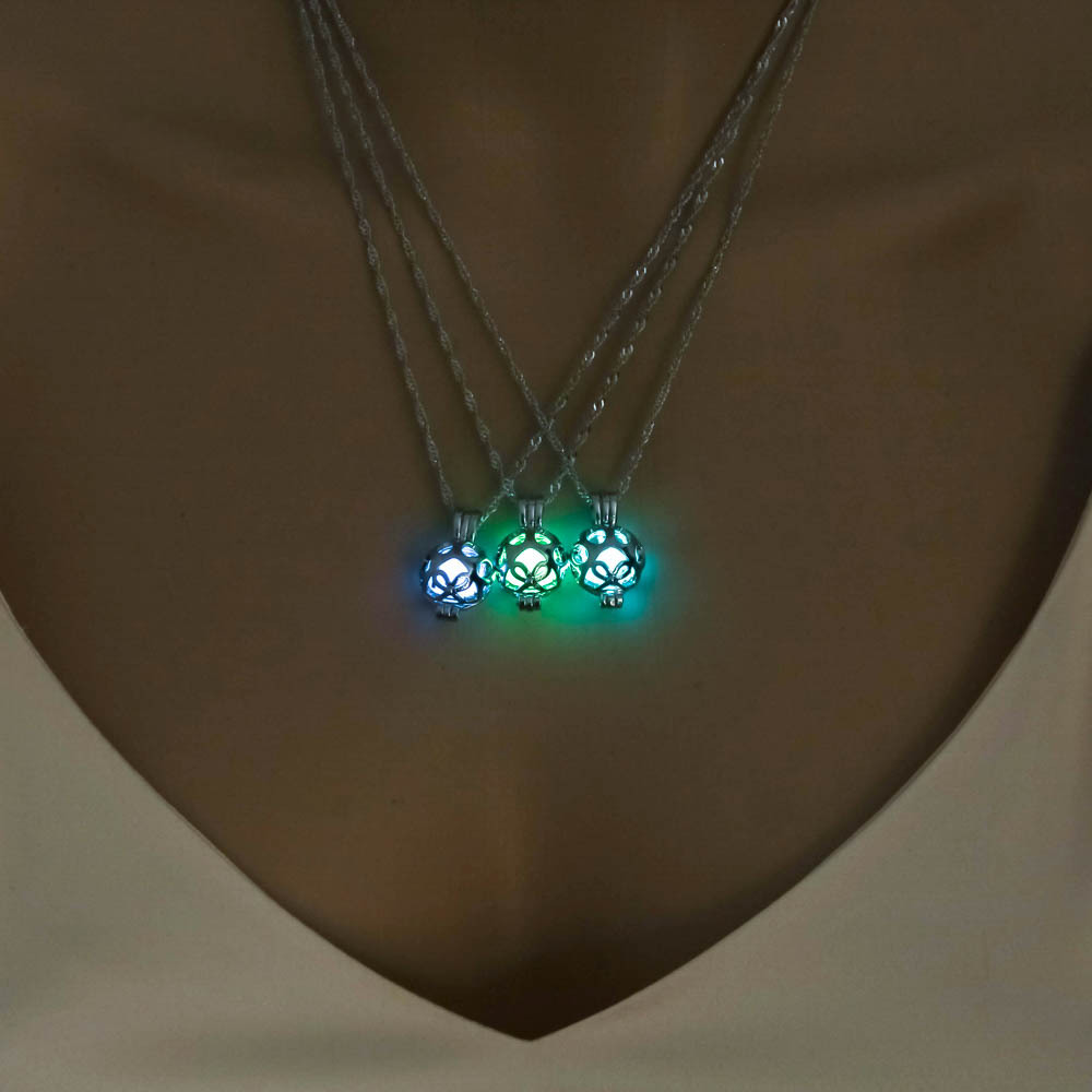 Personality Hollow Round Luminous Diy Pendant Luminous Necklace Wholesale display picture 5