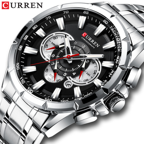 Curren/Carren 8363 men's watch six-hand quartz watch business calendar steel band watch foreign trade men's watch