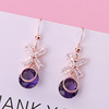 Long earrings, universal crystal with tassels, simple and elegant design, silver 925 sample