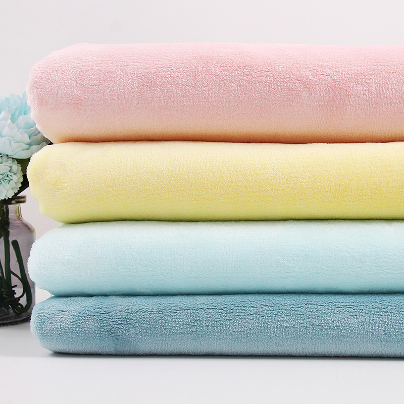 素色法兰绒布 多色素色针织法兰绒面料 睡衣家居服服装面料