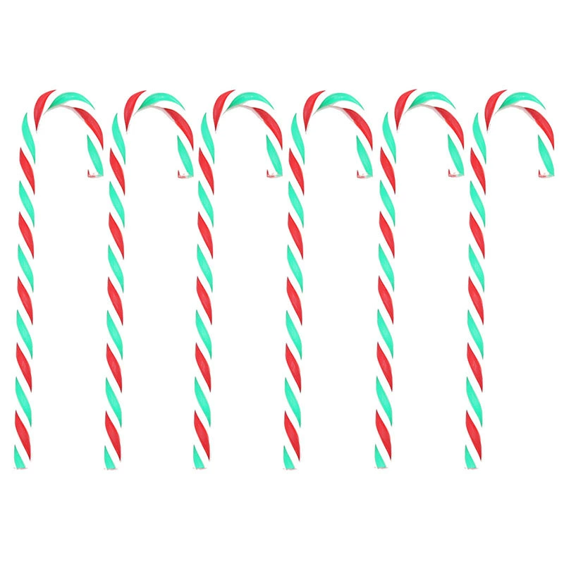 Christmas candy cane decoration, PS plastic, 15 cm, red‑white or mixed colors, bulk or packed