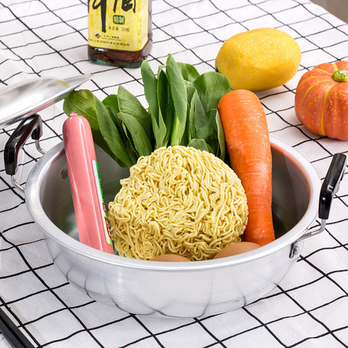 Old-fashioned small aluminum pot, thickened aluminum soup pot, double-eared small ramen pot, porridge, mini noodle pot, household gas stew pot