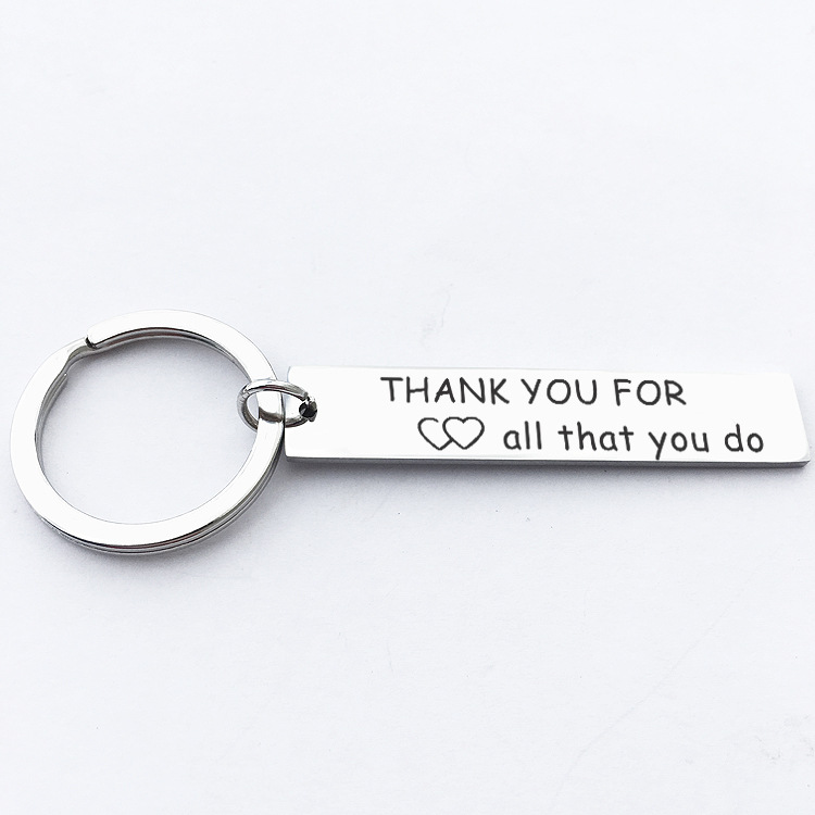 Thank You For All That You Do Lettering Stainless Steel Keychains Nurse's Day Teacher's Day Gift display picture 4