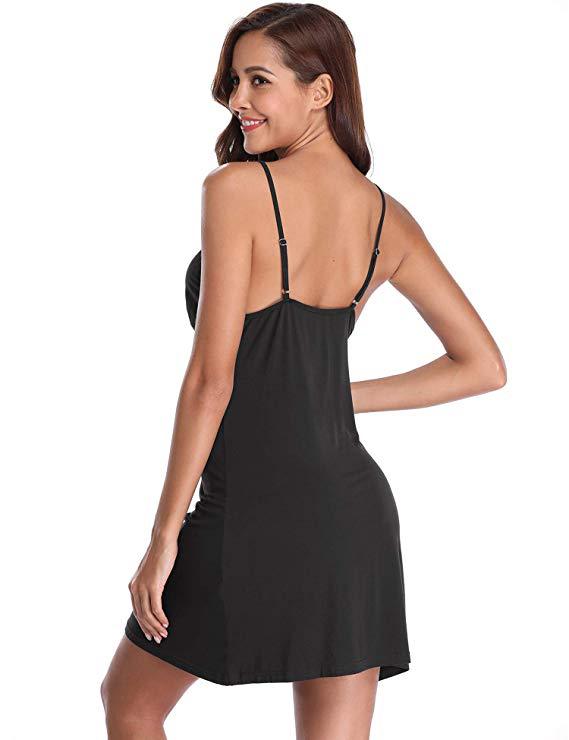 New White Waist Lace Ice Strap Sleeping Dress_voghion.com