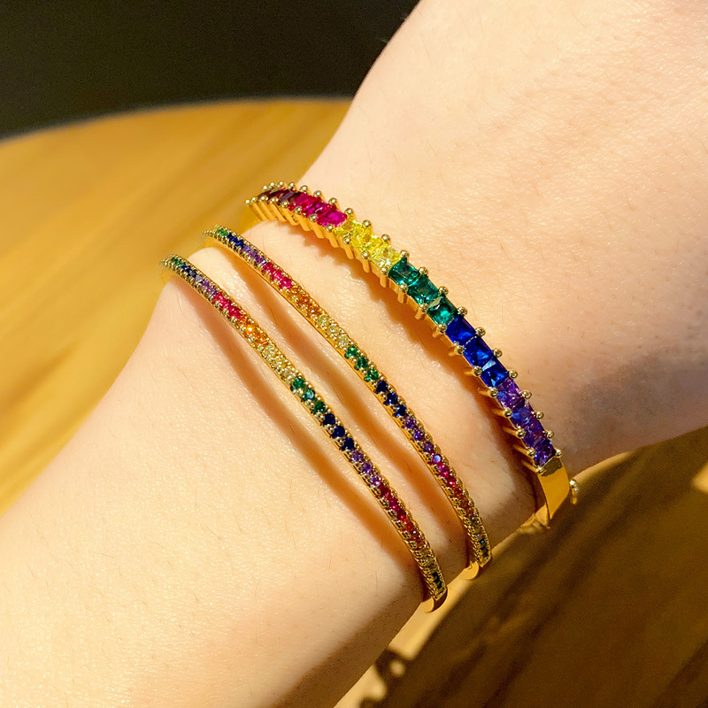 Bracelet full diamond plated gold hand jewelry women