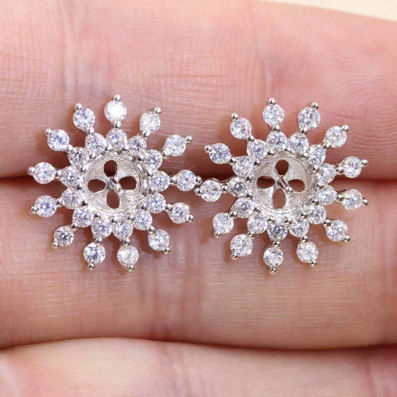 S925, серьги из жемчуга, аксессуары с цирконами, солнечная энергия, handmade, образец серебра 925, микрокристаллы, корейский стиль, DIY
