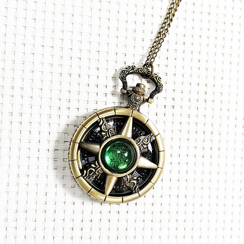 65g Weight Plastic Mirror Material Alloy Strap Material Pocket Watch Classification Casual Retro Solid Color Lobster Clasp Quartz Pocket Watch