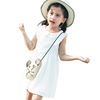 Summer dress, cotton fashionable breathable small princess costume sleevless, skirt, children's clothing, Korean style