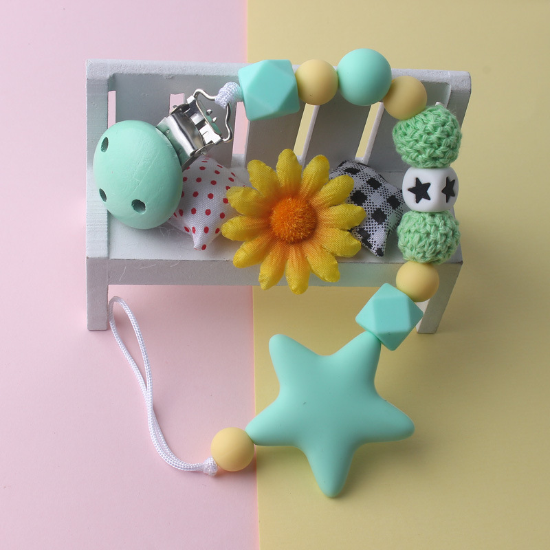 Nueva silicona chupete cadena bebé suministros mordedor anti-gota cadena Amazon AliExpress Comercio exterior chupete clip