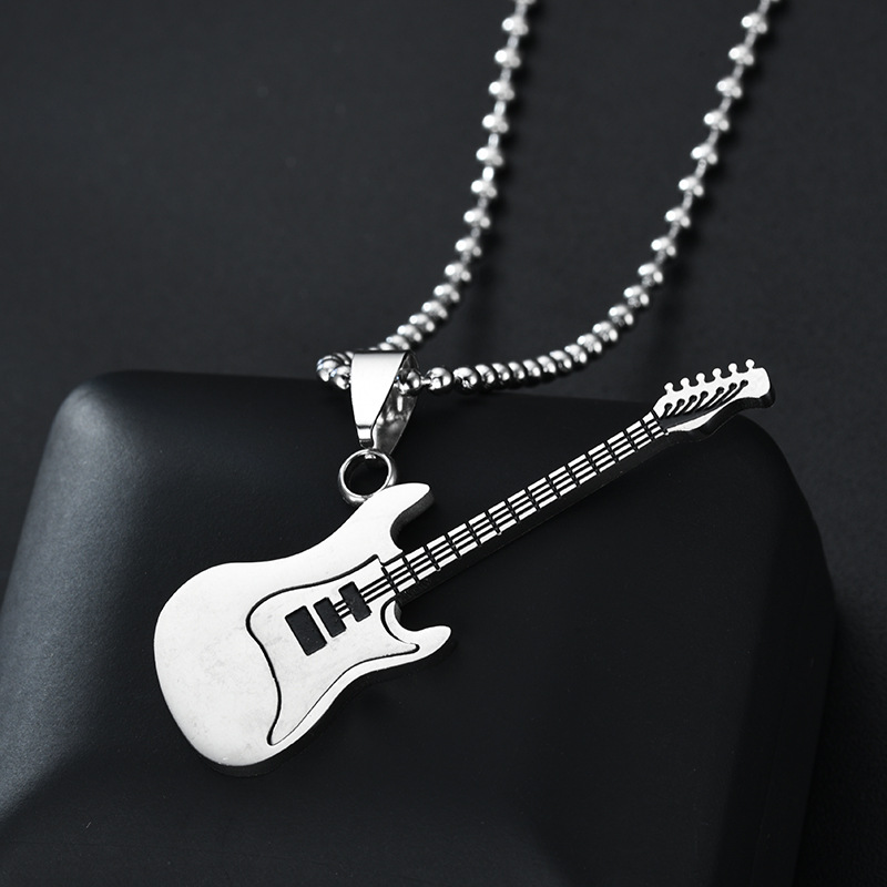 Intercolor Guitar Pendant Couple Pendant Necklace display picture 8