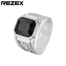 R0428-NK09 外贸饰品批发 个性中国龙男士宝石钛钢戒指