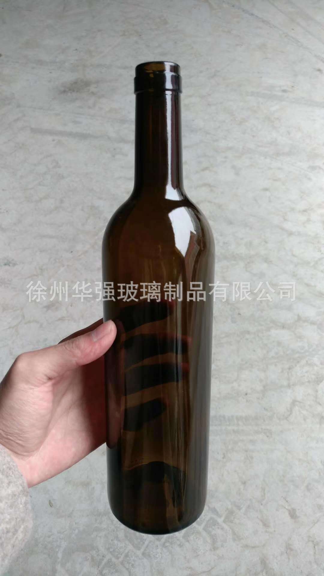 新款玻璃冰酒瓶750ml红酒瓶375ml墨绿色红酒瓶透明酒瓶