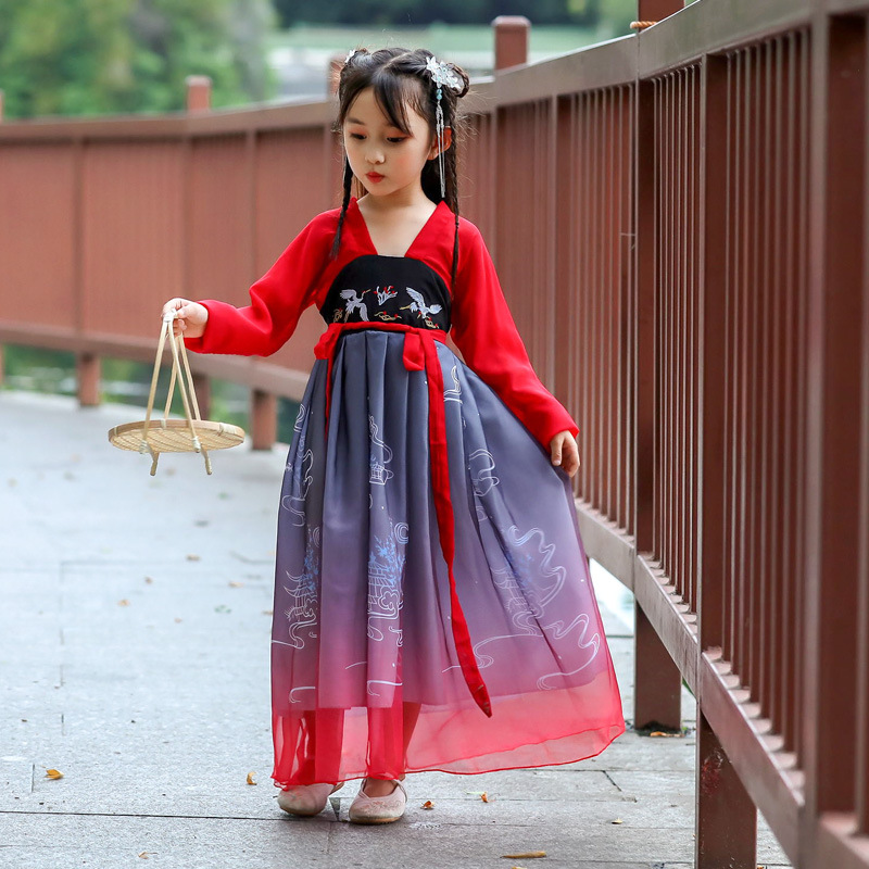 小女孩汉服古风齐胸襦裙儿童超仙女连衣裙宝宝中国风童装女童古装