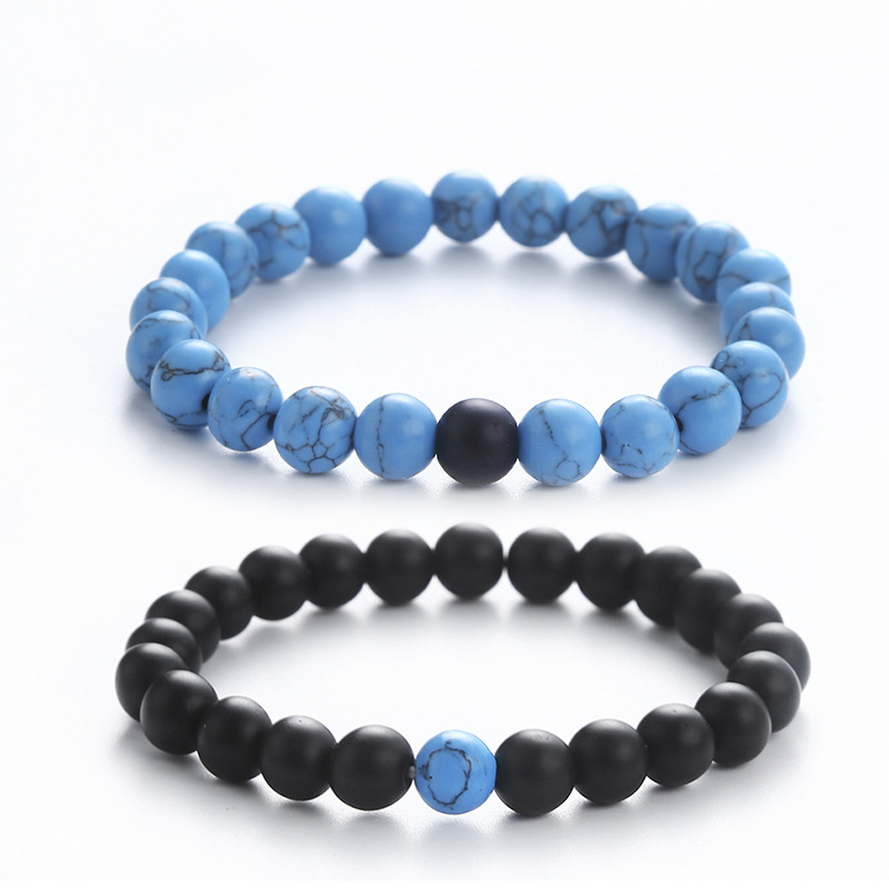 matte turquoise fashionable beaded bracelet handmade natural stone