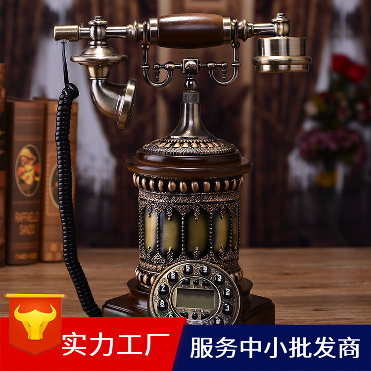 Muzhen European Retro Antique-Style Landline Telephone Home Palace Fashion Creative Fixed Telephone with Caller ID
