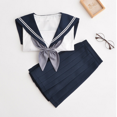 JK Customized Making Women's wear uniform Embroidery Sailor school uniform high temperature Crimp Embroidery Should aid