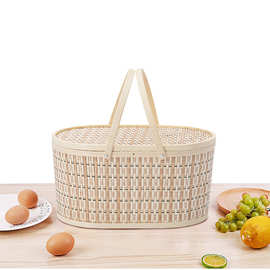 厂家货源竹篮粽子茶叶月饼礼盒鸡蛋水产水果特产包装折叠竹篮