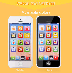 Yphone英文音樂仿真學習燈光玩具手機 故事機卡通早教玩具手機