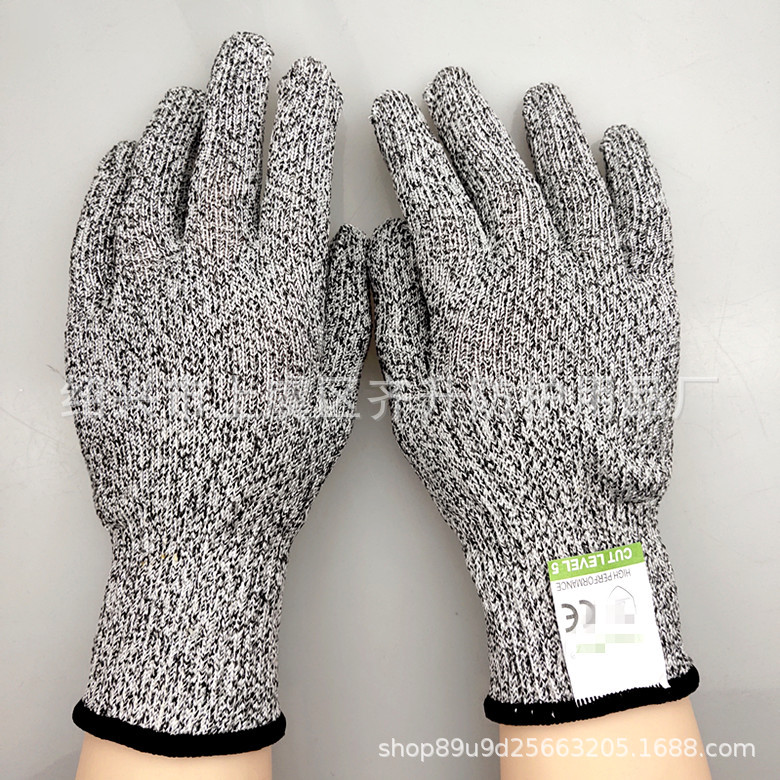 Color 5-nivel anti-corte de cuchillo hombres y mujeres adultos niños protectores HPPE rojo amarillo azul guantes