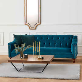 北欧简约后现代小户型客厅样板房沙发组合美式拉扣三人位沙发椅