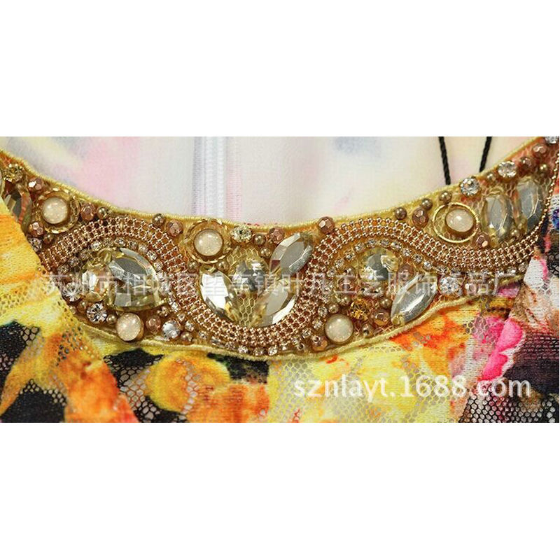 厂家供应 新款领花精美手工订珠  手工订珠服装服饰辅料