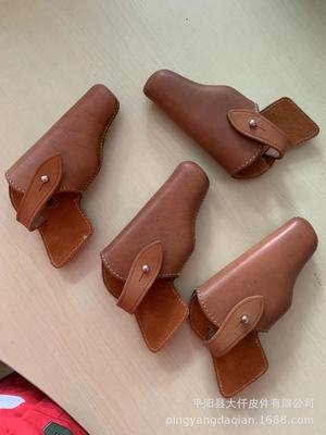 头层黄牛皮铜钉64/92腰部手枪套标准皮套制定真皮战术佐轮保护套|ru