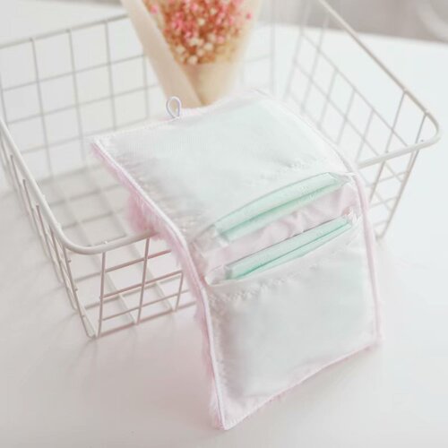 Cartoon large capacity fabric sanitary napkin bag cute travel mini napkin bag portable sanitary napkin storage bag