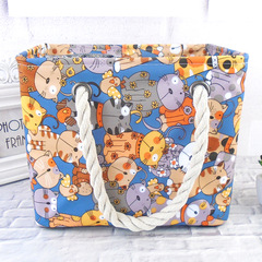 Foldable cartoon wash bag bath bag portable bath basket bath blue bath bag bath basket bath fitness basket