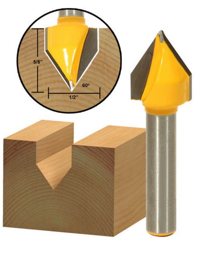 1/4 handle 60 ° V knife 1/4*1/2 yellow