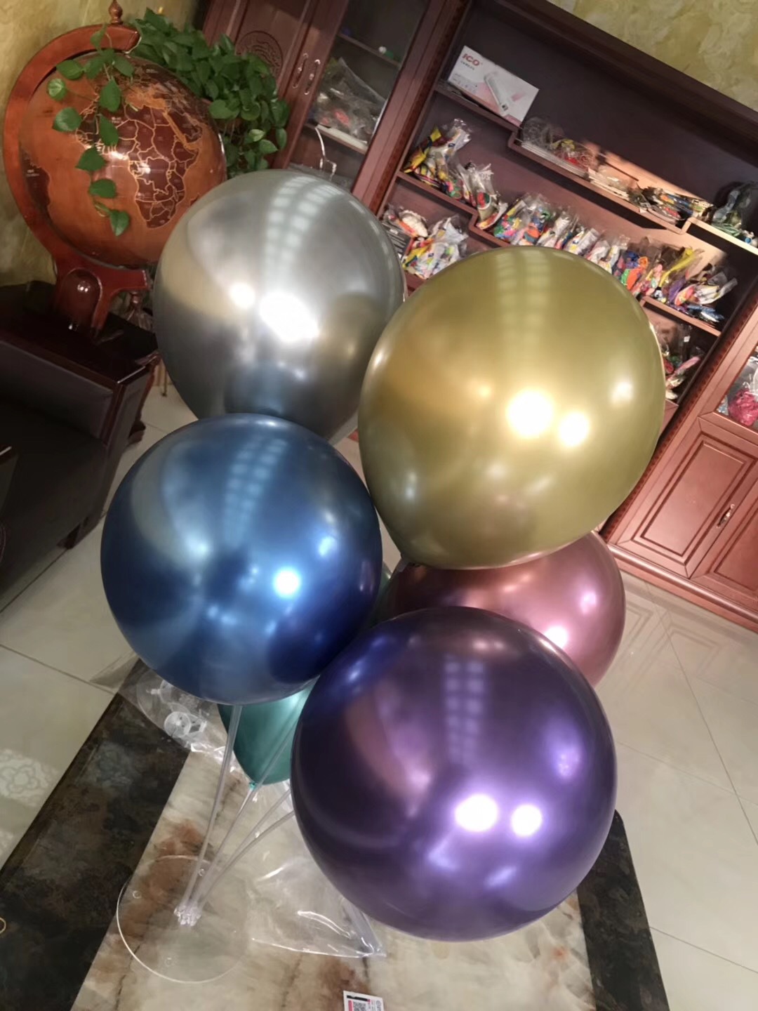 金属气球10寸1.8克金属乳胶气球婚庆婚礼生日派对装饰网红气球详情10