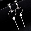 Long earrings, universal crystal with tassels, simple and elegant design, silver 925 sample