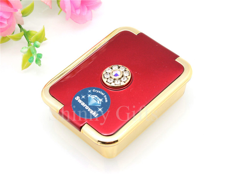 跨境货源出口便携式药盒三格环保ABS施华洛克钻创意时尚旅行药盒