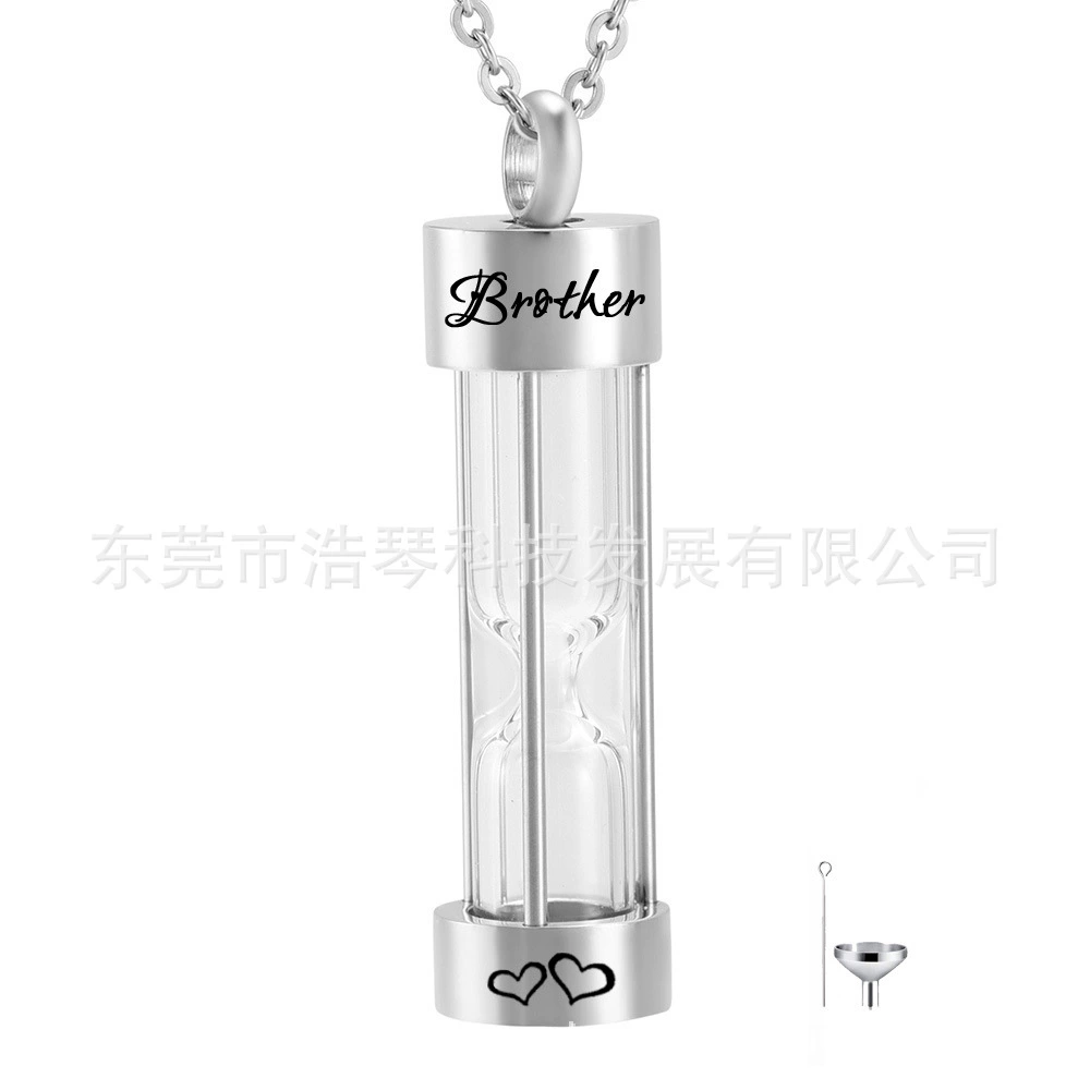 Титановые стальные ювелирные изделия из нержавеющей стали песочные часы кулон Мемориал родственники пекарная шкатулка ожерелье кремация ювелирные изделия Аксессуары для флаконов духов