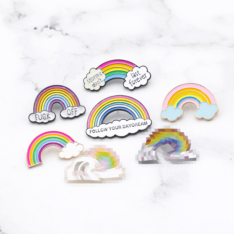 Cartoon Cute Colorful Rainbow Brooch display picture 10