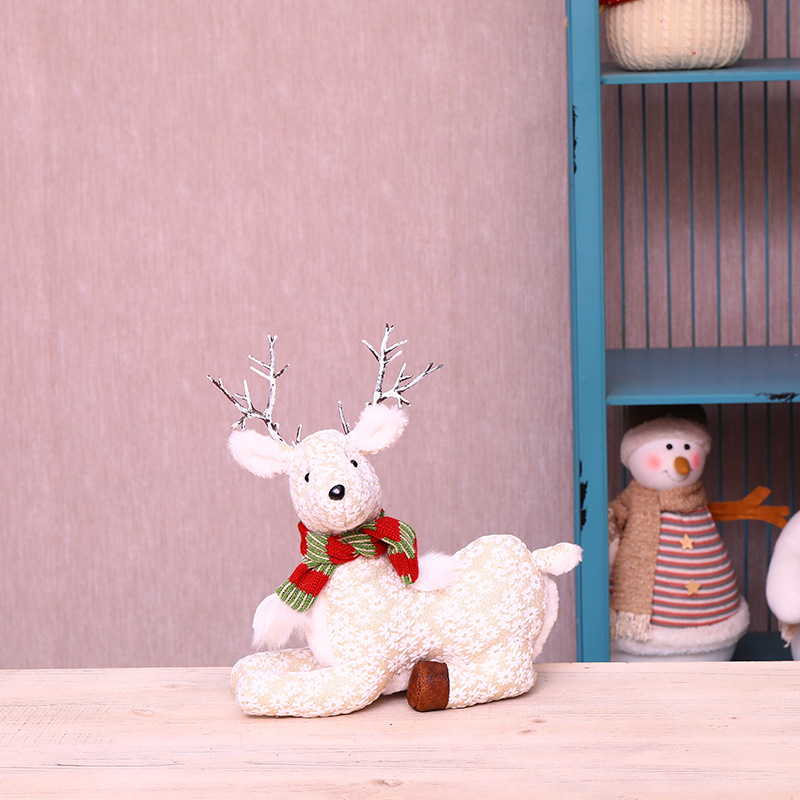 Décorations de Noël festives : Père Noël et rennes en peluche, élan en tissu fait main, cadeau de décoration pour la maison pour enfants et adultes._voghion.com