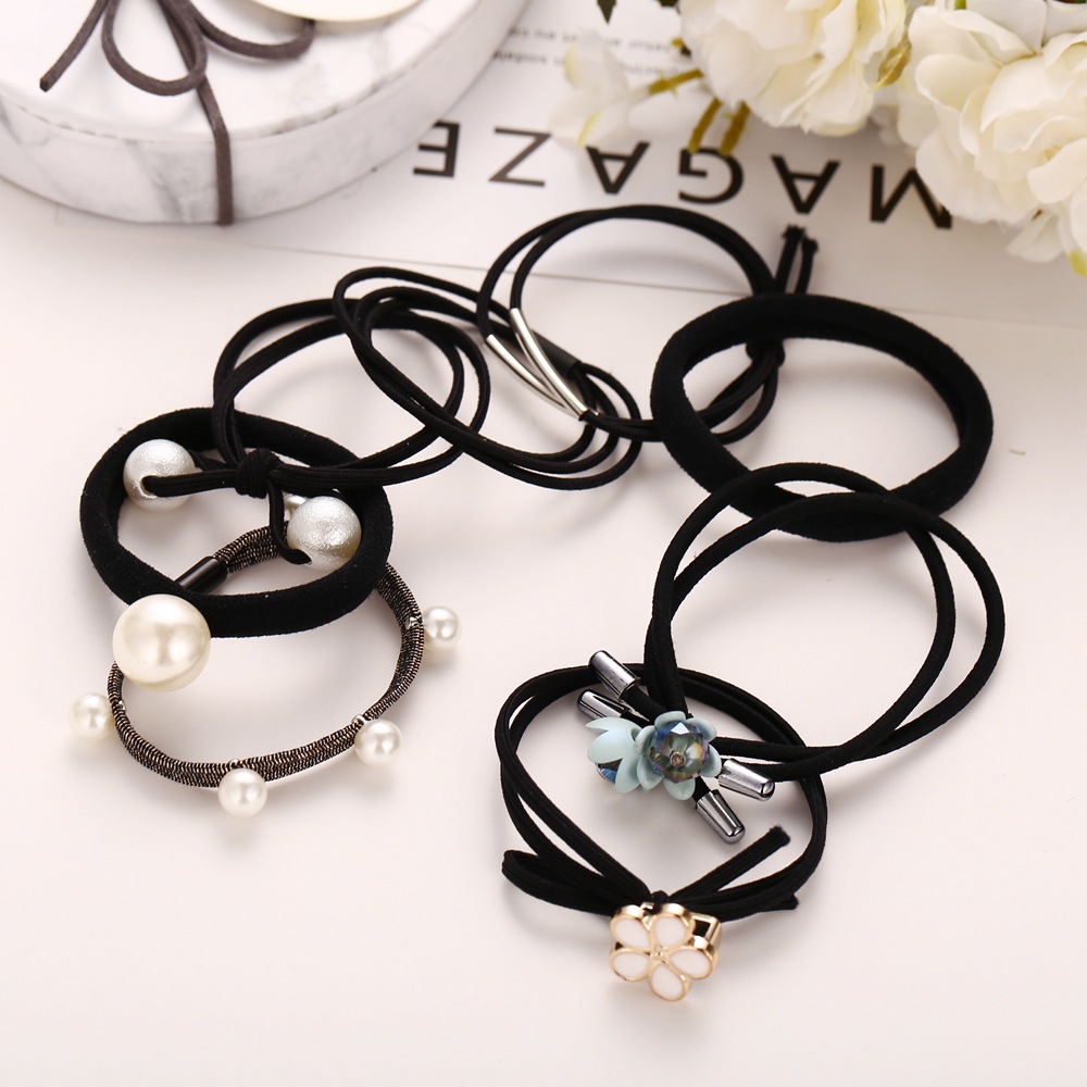 Hair Rope Hair Accessories Tie Hair Ponytail Rubber Band Sweet Head Rope Hair Ring 8 Piece Suit display picture 6