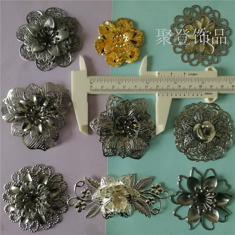 DIY костюм корона феникса металл железо фильм многоуровневая касание сварка трехмерный цветок свадебная группа веер материал