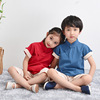 Chinese style Children's clothing Boy Cotton and hemp suit girl Hanfu Summer wear children Republic of China Ancient Chinese Literature Search baby Tang costume Short sleeved