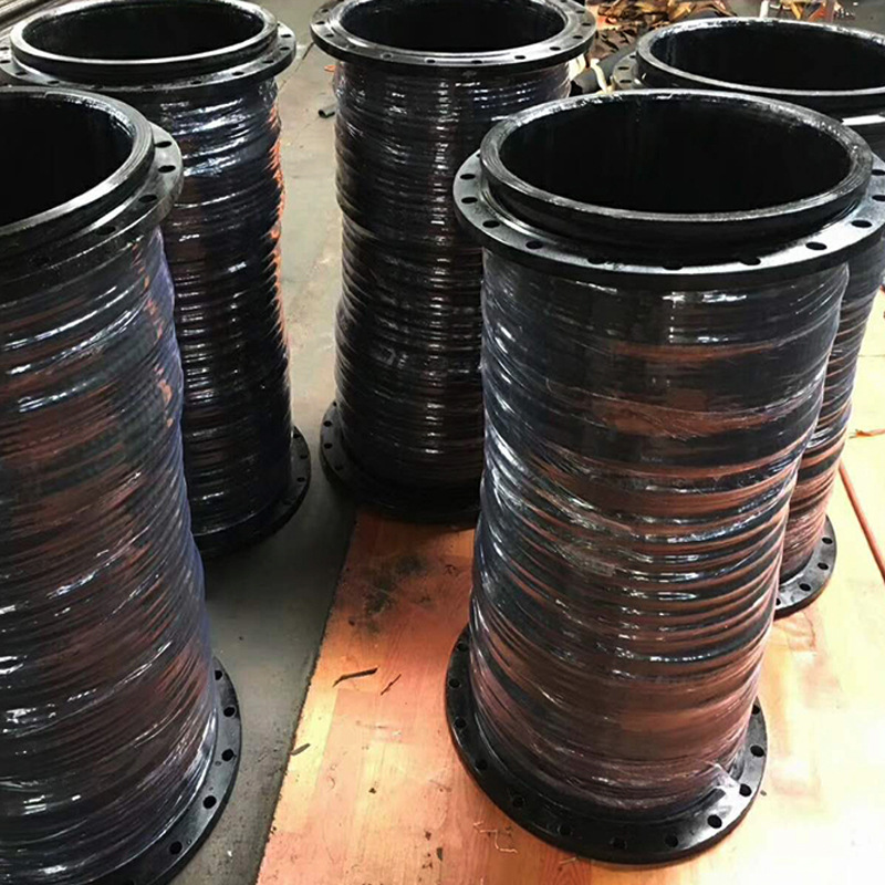 BOTONG厂家批发挖泥船 河道用DN200MM黑色钢丝排吸胶管 泥浆软管