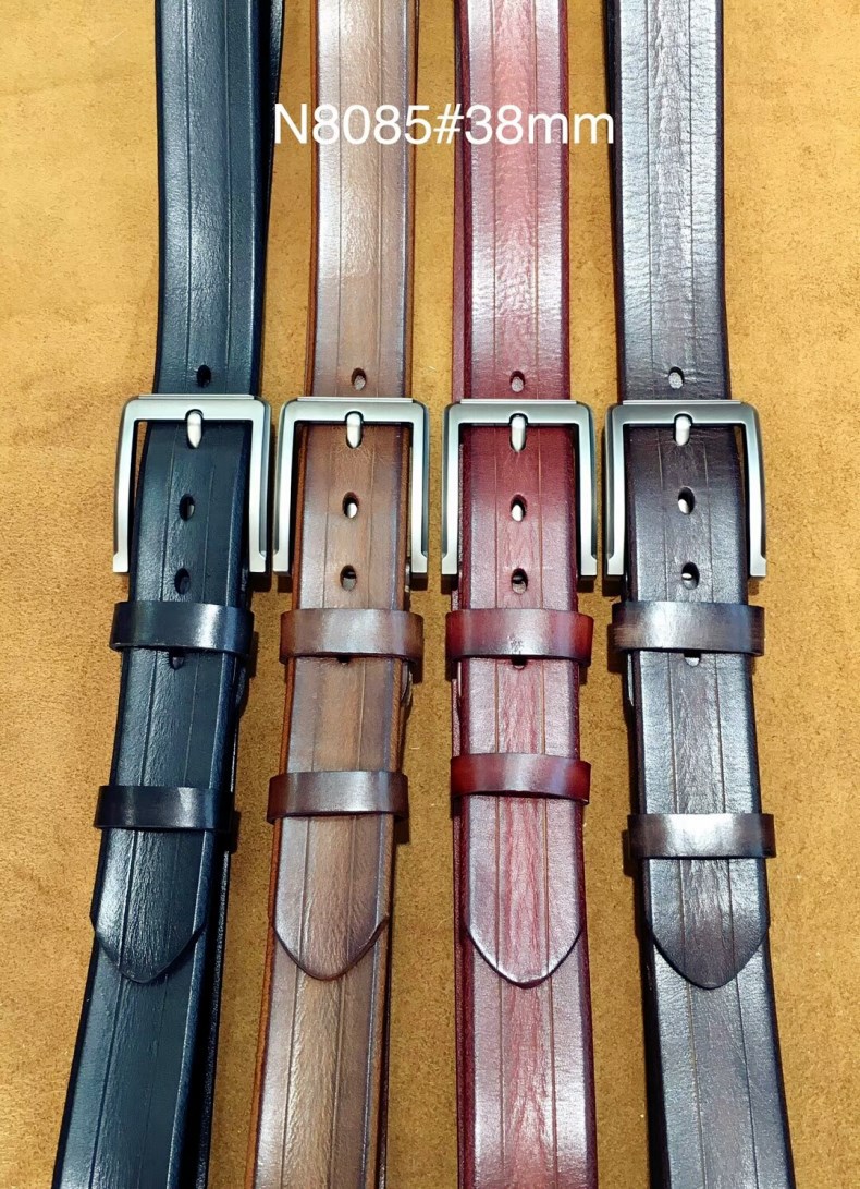 Men's first layer leather belt, retro st...