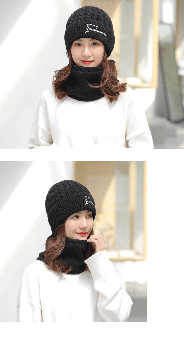 Cappello da donna in maglia di lana, alla moda, con fodera in pile, caldo, autunno inverno, all'ingrosso_voghion.com