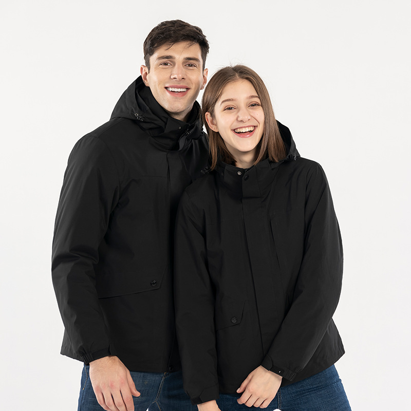 商超供货秋冬新品情侣三合一两件套冲锋衣防水保暖抓绒内里滑雪服|ms