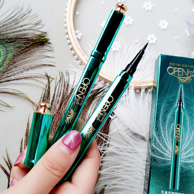 Peacock Opening screen Eyeliner Liquid Pen Lasting Makeup waterproof Halo Beauty Eyeliner