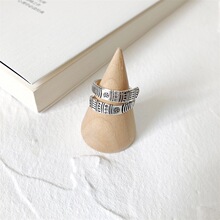 复古个性弥藏泰银宽面开口戒指泰国手工纯银戒指女时尚创意银饰品