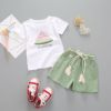 Summer sleeves, set, children's cotton shorts, with short sleeve, Korean style