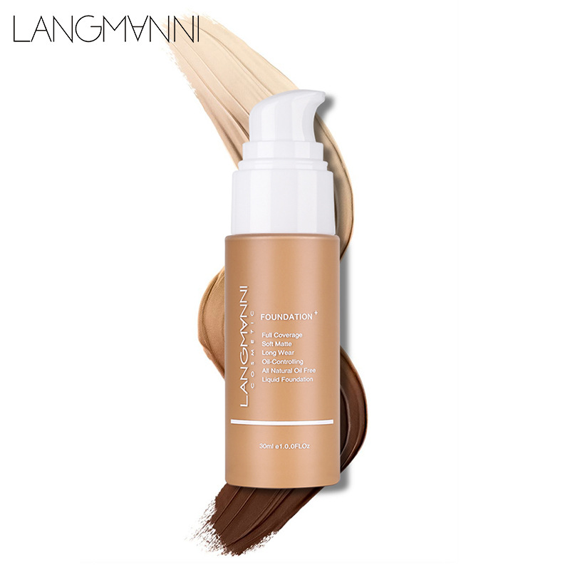 Langmanni Cross-border Makeup Liquid Foundation Matte Oil Control Concealer Foundation European And American Makeup Amazon Exclusively