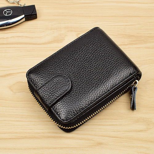 Cross-border top grain leather men's card wallet leather accordion card wallet RFID anti-theft card wallet genuine leather ID card case 