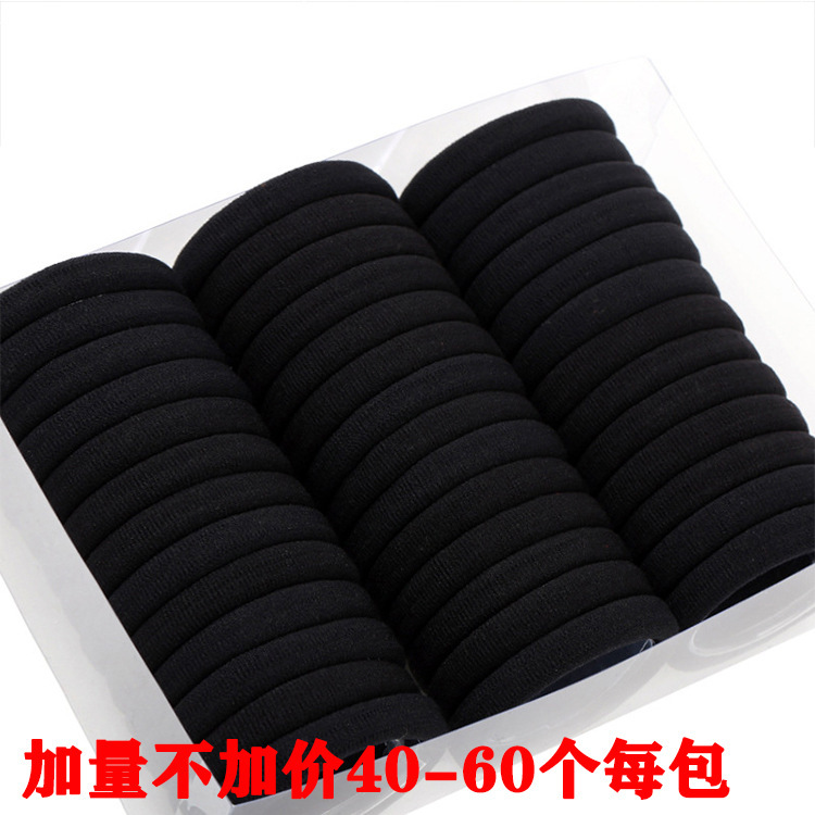 日韩版彩色无接缝头绳高弹力发圈发饰黑色发绳橡皮筋橡皮筋毛巾圈
